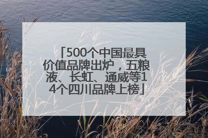 500个中国最具价值品牌出炉，五粮液、长虹、通威等14个四川品牌上榜