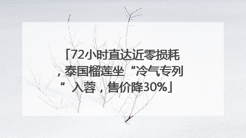 72小时直达近零损耗，泰国榴莲坐“冷气专列”入蓉，售价降30%
