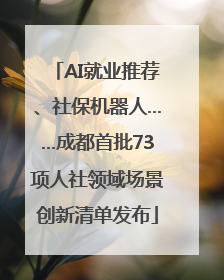 AI就业推荐、社保机器人……成都首批73项人社领域场景创新清单发布